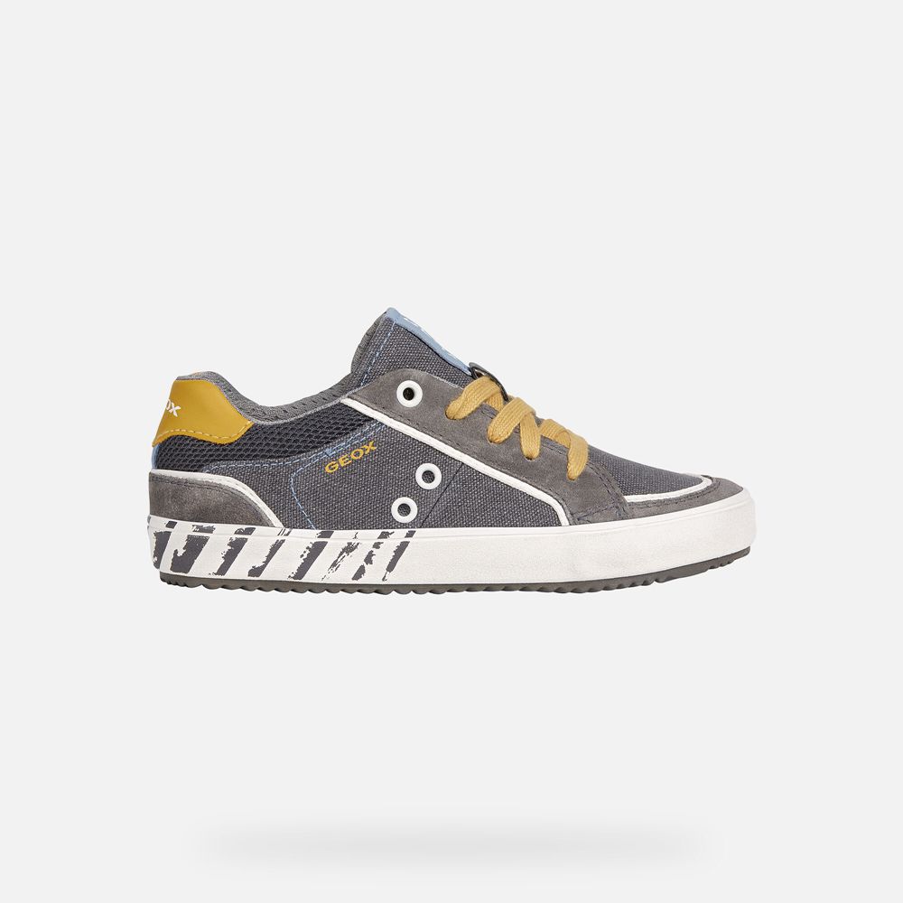 Geox Sneakers Grey/Yellow Alonisso - Geox Boys Shoes - RBHLAZ152